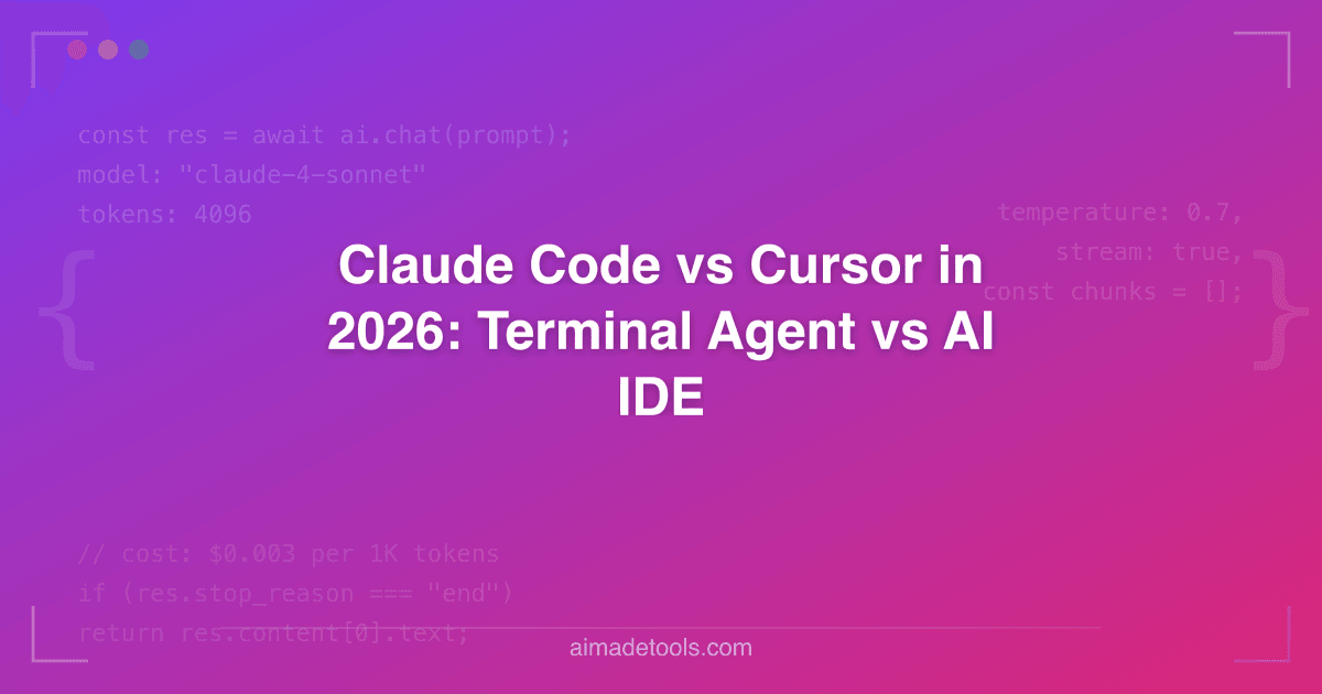 Claude Code vs Cursor — Terminal Agent vs AI IDE (2026)